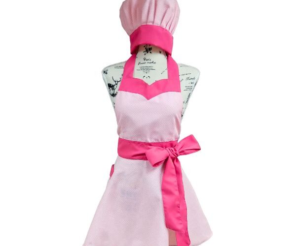 Conjunto delantal Dalia y gorro de chef