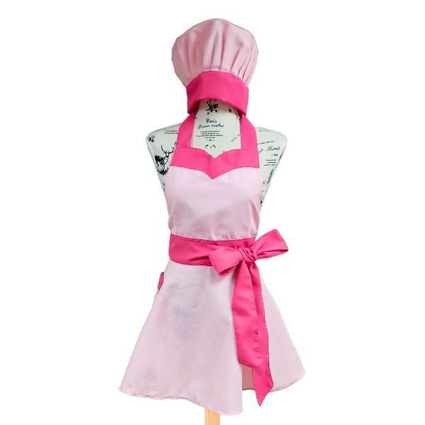 Conjunto delantal Dalia y gorro de chef