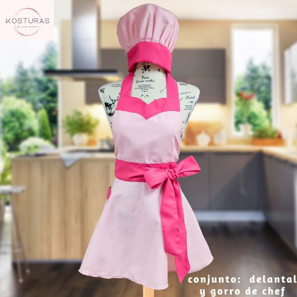 Conjunto delantal Dalia y gorro de chef - Imagen 2